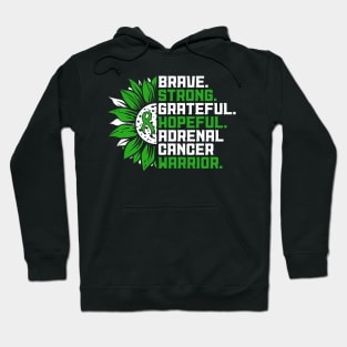 Adrenal Cancer Awareness Sunflower Adrenal Cancer Warrior Hoodie